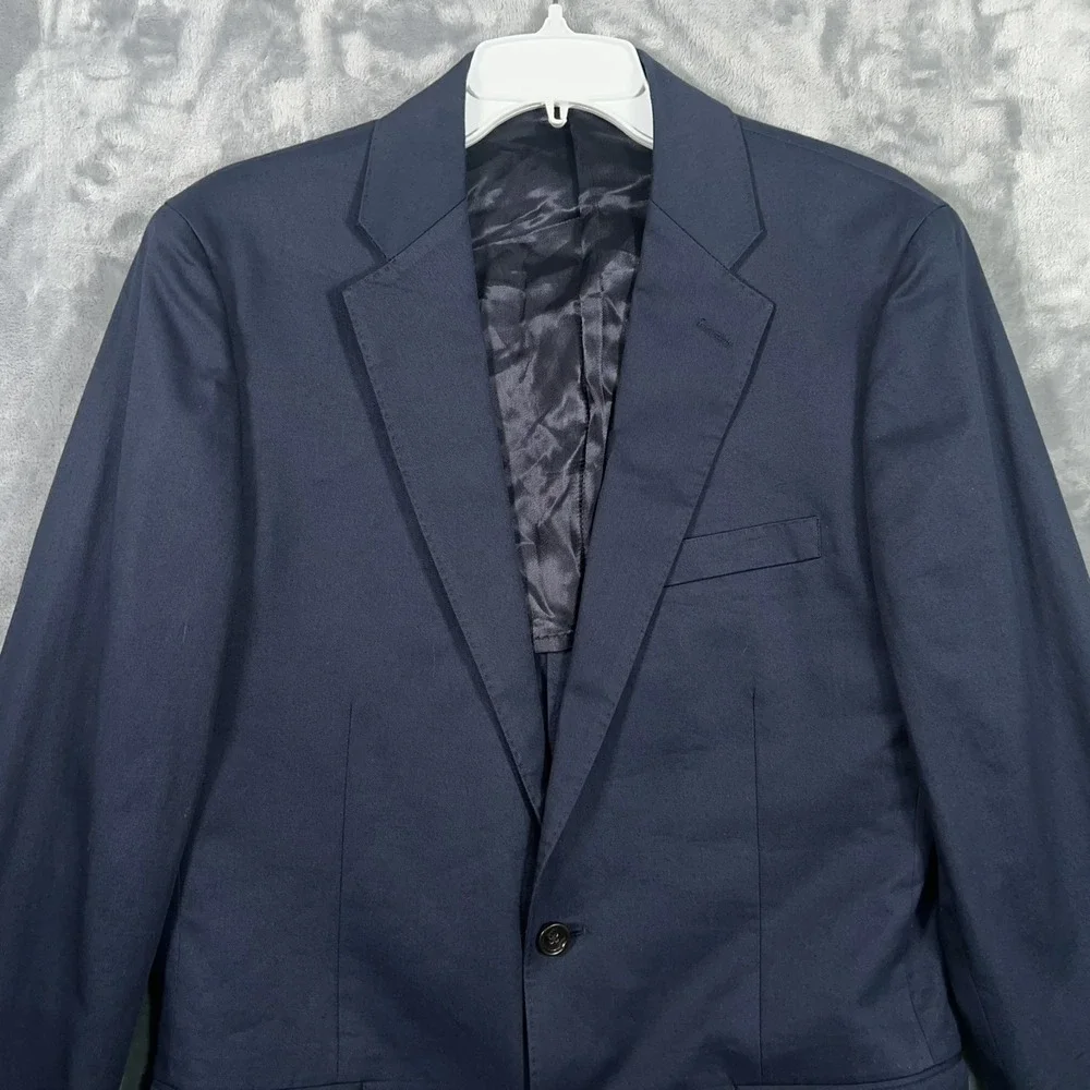 J Crew Ludlow Navy Blue Blazer Mens 40L New Suit Jacket Slim Fit Cotton Chino
